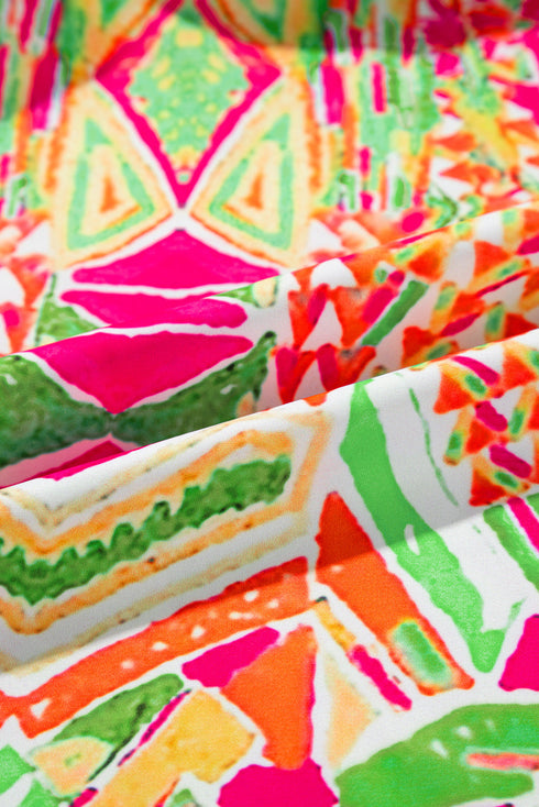 Green Fashion Printed Wide Sleeve Plus Size Blouse