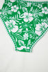 Green Floral Print One Shoulder High Waist Bikini Set