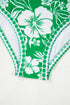 Green Floral Print One Shoulder High Waist Bikini Set