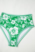 Green Floral Print One Shoulder High Waist Bikini Set