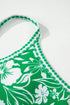 Green Floral Print One Shoulder High Waist Bikini Set