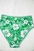 Green Floral Print One Shoulder High Waist Bikini Set
