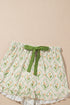 Green Floral Print Turn-down Collar Short Pajamas Set