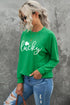 Green St. Patrick'S Day Lucky Clover Print Graphic Sweatshirt