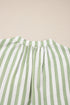 Green Stripe Bracelet Sleeve Tasseled Tied Neck Tiered Plus Size Mini Dress