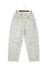 Grommet Knot Waist Floral Barrel Leg Jeans