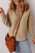 Grommet V Neck Drop Shoulder Relaxed Sweatshirt