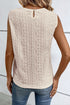 Guipure Lace Crochet Keyhole Back Tank Top
