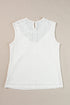Guipure Lace Crochet Keyhole Back Tank Top