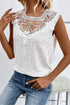 Guipure Lace Crochet Keyhole Back Tank Top