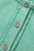 Half Button Raw Seam Raglan Sleeve Mineral Wash Tee