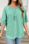 Half Button Raw Seam Raglan Sleeve Mineral Wash Tee
