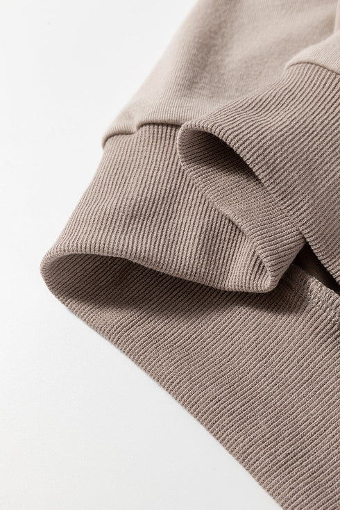 Half Lantern Sleeve Collared V Neck Pullover Shirt