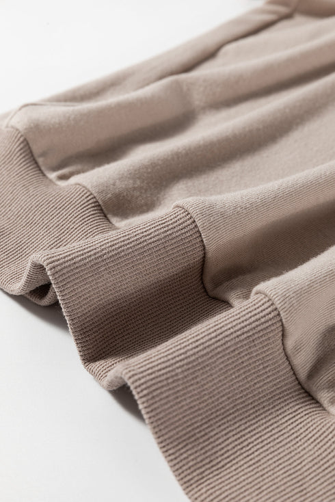 Half Lantern Sleeve Collared V Neck Pullover Shirt