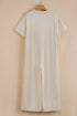 Half Placket Chest Pocket Short Sleeve Wide Leg Jumpsuit