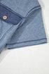 Half Placket Chest Pocket Short Sleeve Wide Leg Jumpsuit