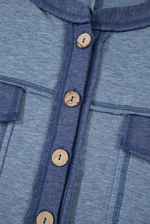 Half Placket Chest Pocket Short Sleeve Wide Leg Jumpsuit