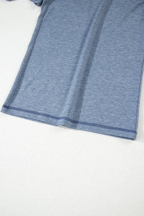 Half Placket Chest Pockets Short Sleeve Wide Leg Jumpsuit