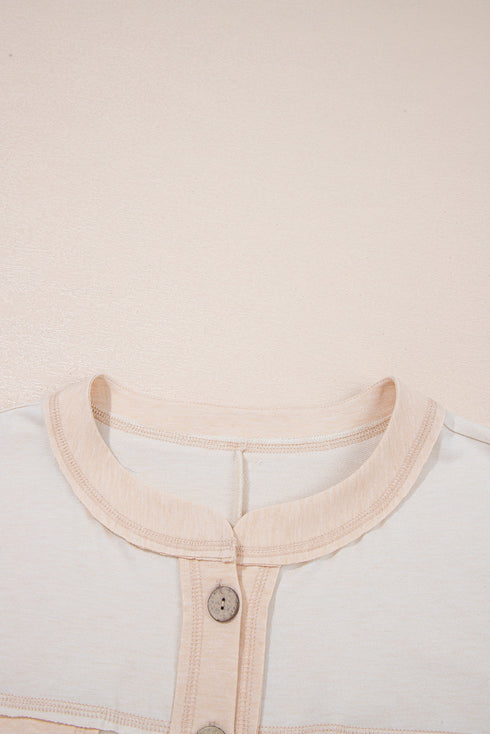 Half Placket Chest Pockets Short Sleeve Wide Leg Jumpsuit