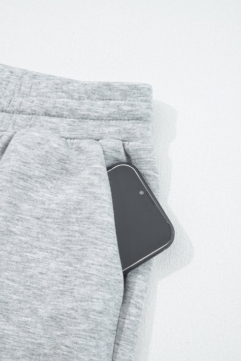 Half Zip Collar Relaxed Long Sleeve Drawstring Pant Set