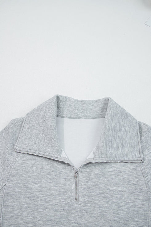 Half Zip Collar Relaxed Long Sleeve Drawstring Pant Set