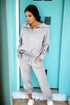 Half Zip Collar Relaxed Long Sleeve Drawstring Pant Set
