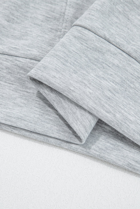 Half Zip Collar Relaxed Long Sleeve Drawstring Pant Set