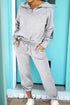 Half Zip Collar Relaxed Long Sleeve Drawstring Pant Set