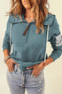 Half Zip Colorblock Pocket Patchwork Long Sleeve Hoodie