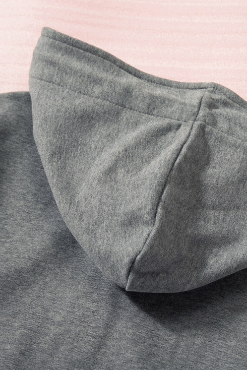 Half Zip Colorblock Pocket Patchwork Long Sleeve Hoodie