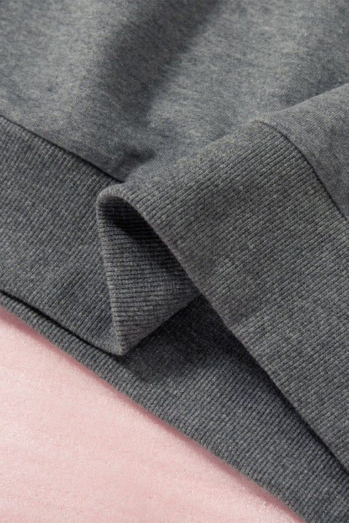 Half Zip Colorblock Pocket Patchwork Long Sleeve Hoodie