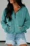 Half Zip Kangaroo Pocket Mineral Wash Baggy Hoodie