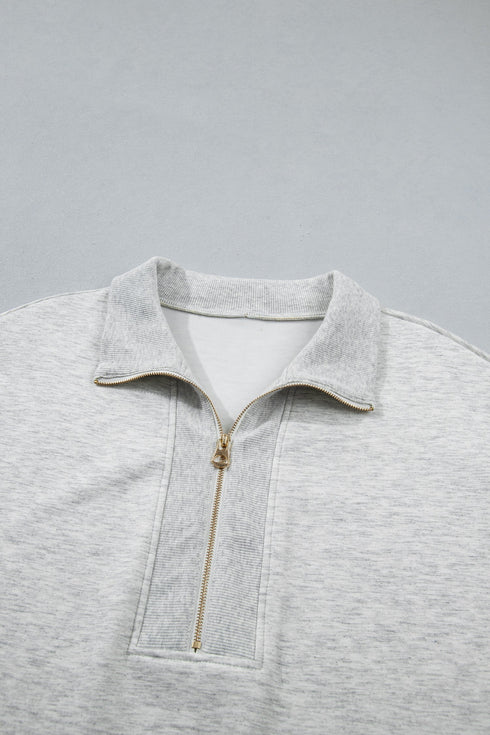 Half Zip Polo Tee Loose Pant Two Piece Loungewear