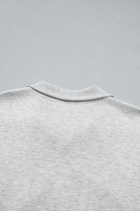 Half Zip Polo Tee Loose Pant Two Piece Loungewear