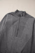 Half Zip Stand Collar Ribbed Panel Sweatshirt Dress
