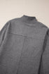 Half Zip Stand Collar Ribbed Panel Sweatshirt Dress