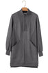 Half Zip Stand Collar Ribbed Panel Sweatshirt Dress