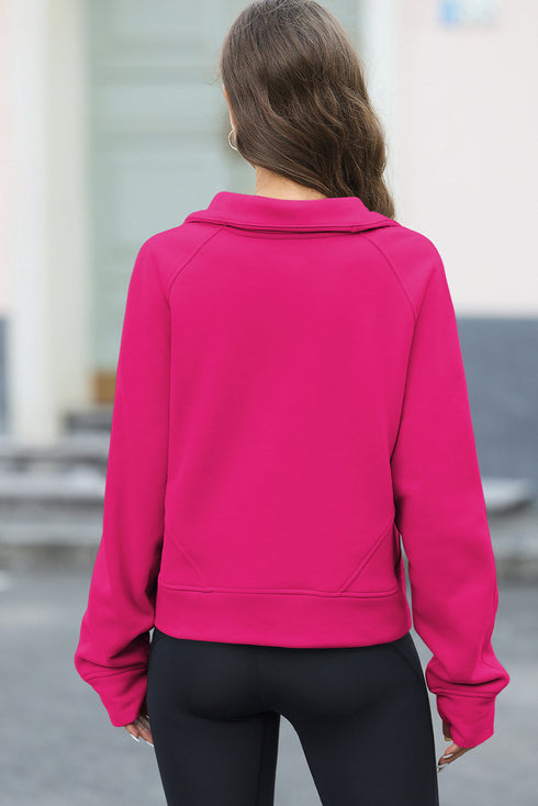 Half Zipper Kangaroo Pocket Sweatshirt