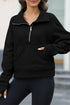 Half Zipper Kangaroo Pocket Sweatshirt