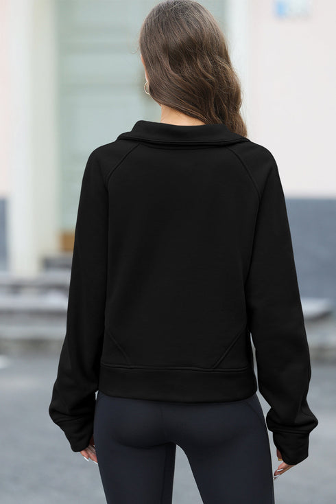 Half Zipper Kangaroo Pocket Sweatshirt