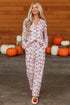 Halloween Bat Print Long Sleeve Soft Knit Pajama Set