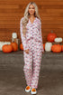 Halloween Bat Print Long Sleeve Soft Knit Pajama Set