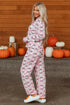 Halloween Bat Print Long Sleeve Soft Knit Pajama Set