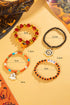 Halloween Ghost Spider Web Beaded Charm Bracelet Set