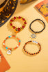 Halloween Ghost Spider Web Beaded Charm Bracelet Set