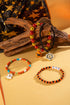Halloween Ghost Spider Web Beaded Charm Bracelet Set