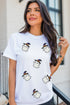 Halloween Ghost Witch Sequin Graphic Short Sleeve Tee