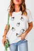 Halloween Ghost Witch Sequin Graphic Short Sleeve Tee