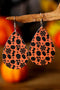 Halloween Pumpkin Bat Spider Web Leather Drop Earrings