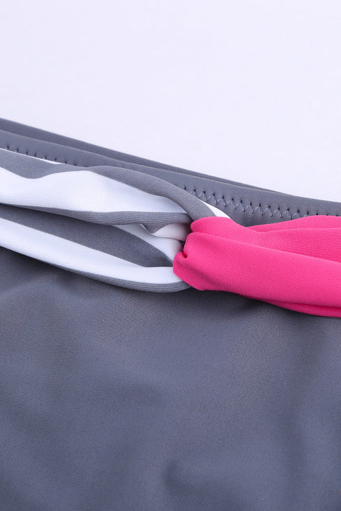 Halter Bandeau Striped Bikini